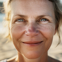Fototapeta premium Wrinkles of Life: The Fascinating Beauty of Aging - Generative AI