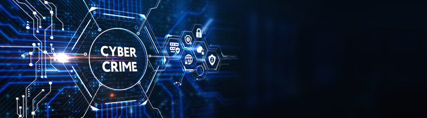 The concept of a cyber attack on a computer network. Cyber crime and internet privacy hacking. 3d illustration