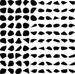 Hand Drawn Organic Shapes Liquid and fluid shape Black symbol Set 100