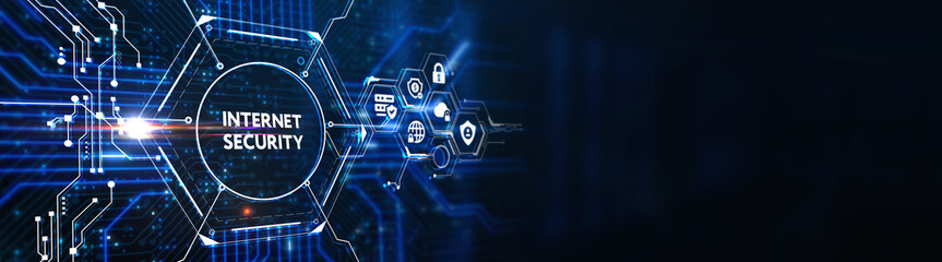 Concept of cyber security, information security and encryption, secure access to personal information, secure Internet access, cybersecurity. 3d illustration