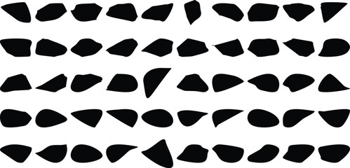 Hand Drawn Organic Shapes Liquid and fluid shape Black symbol Set 50