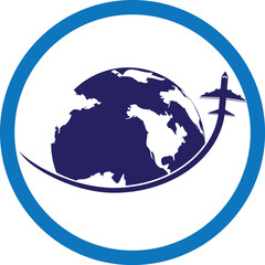 Travel agency vector logo template. Holiday logo template
globe travelling logo vector design.