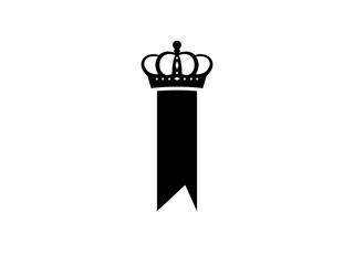 Simple Initial Letter I with Crown Logo. Letter and Crown vector isolated on white Background. Usable for Business, Travel, fashion, and Technology Logos. Flat Vector Logo Design Template Element.