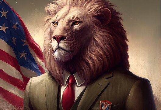Lion Politician Running For Office Generative AI