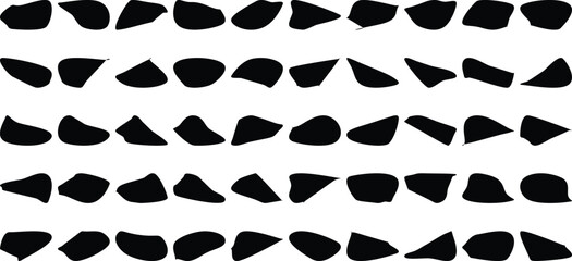Hand Drawn Organic Shapes Liquid and fluid shape Black symbol Set 50