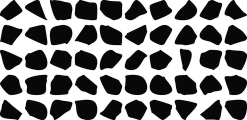 Hand Drawn Organic Shapes Liquid and fluid shape Black symbol Set 50