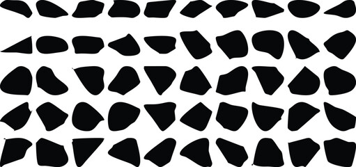 Hand Drawn Organic Shapes Liquid and fluid shape Black symbol Set 50