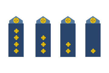 Military rank icon. Shoulder straps set vector ilustration.