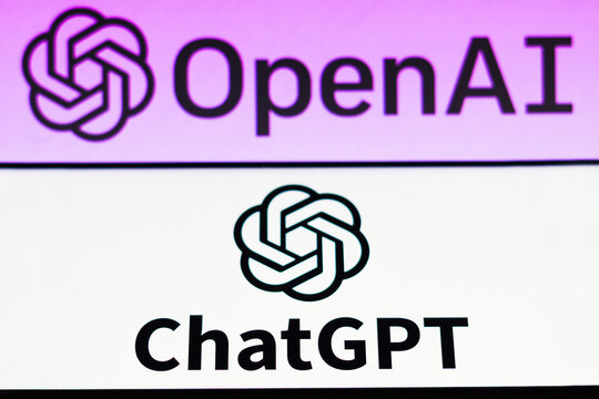 April 5, 2023, Brazil. In this photo illustration, the ChatGPT logo is seen displayed on a smartphone and background the OpenAI company logo.