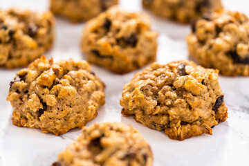 Soft Oatmeal Raisin Walnut Cookies