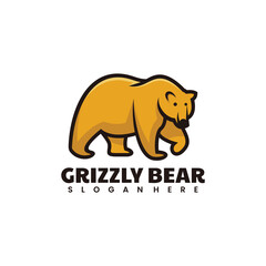 Grizzly bear logo mascot style