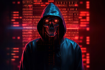 Hacker Cyber crime and cyber war offensive security hacking and penetration testing conceptual image.