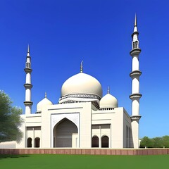 Fototapeta na wymiar awesome 3d mosque islamic design