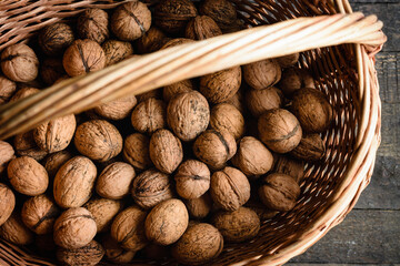 Walnuts in a basket