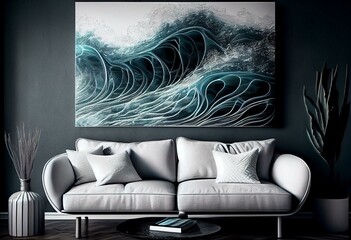 Liquid Curvy Waves water Pattern Abstract Wall Art, Contemporary, high quality, posters, Printable decor, living room, minimalist, painting prints, office gift, modern, Generative AI