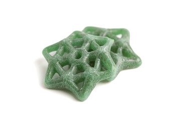 Raw Star Fryums Isolated on a White Background