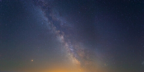 night starry sky with milky way, beautiful natural night sky background