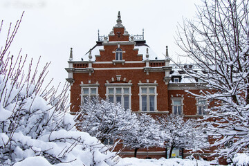 District office in the city of Rybnik in winter