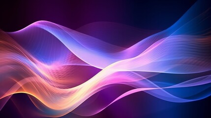 Abstract waves wallpaper blue and purple waves. Generative AI.