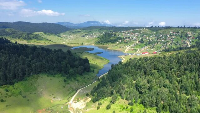 Acelle Plateau for picnic or camping with its magnificent nature and vegetation in Tarakli district of Sakarya, Turkey
