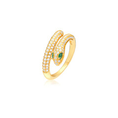 Anel de cobra folheado a ouro