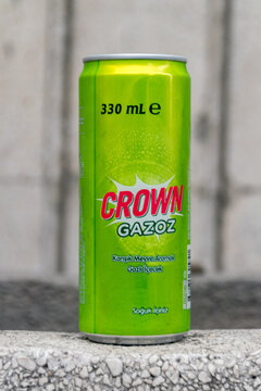 Istanbul, Turkey - December 10, 2022: Can of Crown Gazoz.