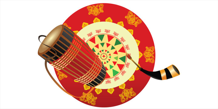 Vector illustration of Happy Bihu, Assamese New Year, Indian traditional festival, Harvest festival of Assam.