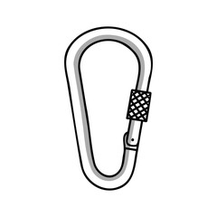 Carabiner. Vector Illustration for printing, backgrounds, covers and packaging. Image can be used for greeting cards, posters, stickers and textile. Isolated on white background.