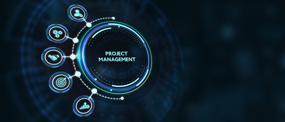 Project management concept. Business, Technology, Internet and network concept. 3d illustration