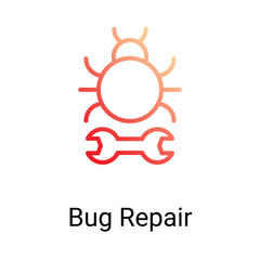Bug Repair Icon Design. Suitable for Web Page, Mobile App, UI, UX and GUI design.