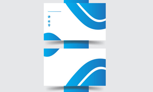 professional  creative business card template with Blue  and whait color background 