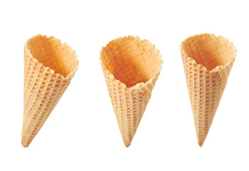 Ice cream cones isolated on a white background