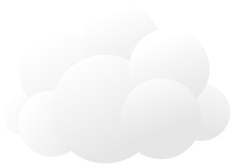 White fluffy cloud. Vector illustration.	