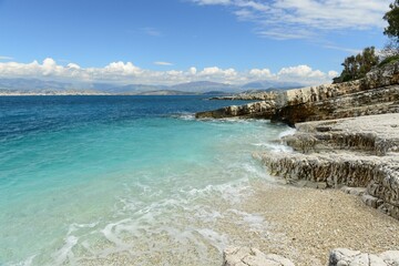 Kassiopi, Corfu island, Greece,- The beautiful coastal waters at the North of the island in Spring.