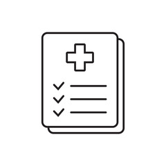 Fototapeta premium Medical record icon, medical report icon, medical history thin line icon, vector isolated.