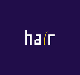 Typographic hair lettering logo. Simple design. Perfect minimal hair logo template. vector.