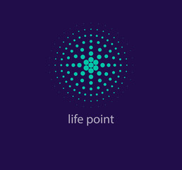 Life points button logo. Unique design. Creative geometric digital life logo template. vector.