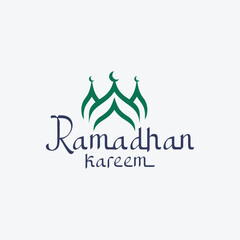 Ramadan Kareem logo Vector set, Logo to welcome the Holy Month of Ramadan with beautiful colors.