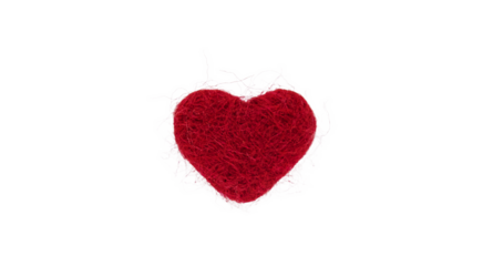 woolen heart isolate on a white background. Selective focus. Love.