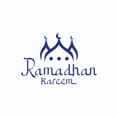 Ramadan Kareem logo Vector set, Logo to welcome the Holy Month of Ramadan with beautiful colors.