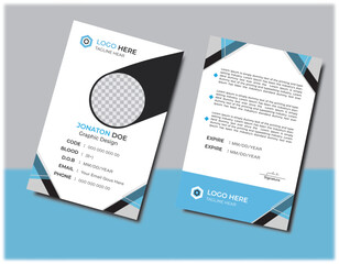 Office Id Card Template with an author photo place.Abstract professional id card design templates. Employee Id Card for Your Business or Company.