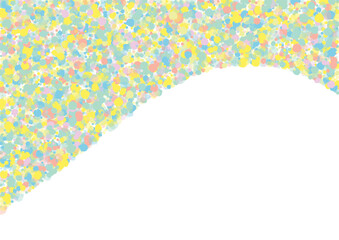 Color Polka Top White Background. Fun Circle