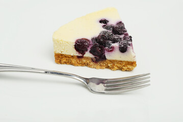 Blueberry cheesecake on a plate