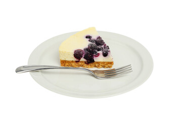 Blueberry cheesecake on plate