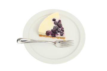 Cheese and fork on a plate