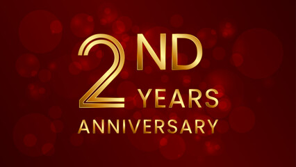 2 year anniversary celebration. Anniversary logo design with double line concept. Logo Vector Template Illustration