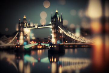 Obraz premium Generative ai of Tower bridge by night, London.