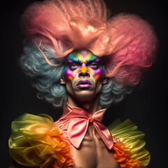 Portrait of drag queen, fictional character, show, generative ai