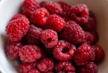 raspberries in a bowl