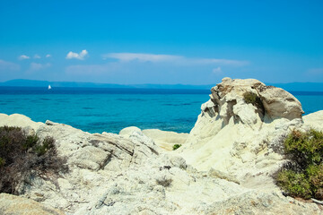 Fototapeta na wymiar beautiful sea in greece on nature background